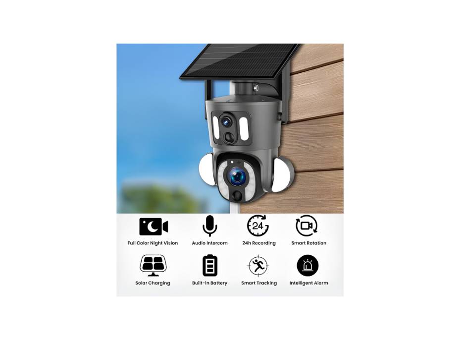 CRONY SD3210 Solar PTZ Wireless Dual Lens 10X Zoom Camera