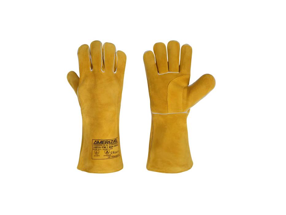 Ameriza Welding Gloves, Hockey Palm, 1001H-YW, 16 inch