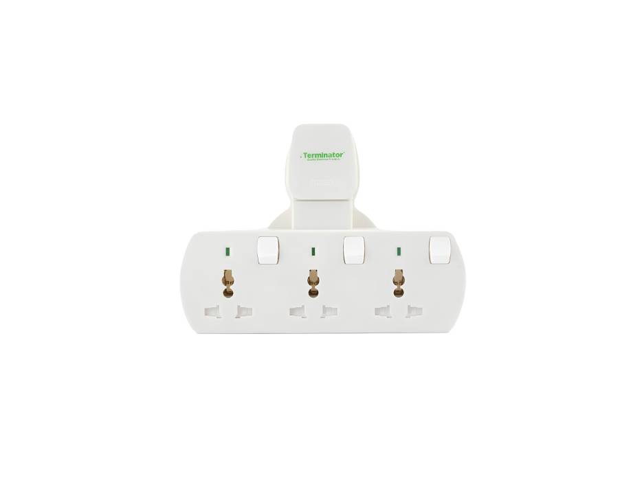Terminator 3 Way Universal T Socket with Individual Switch, Indicator & 13A Fuse Plug TMA 93
