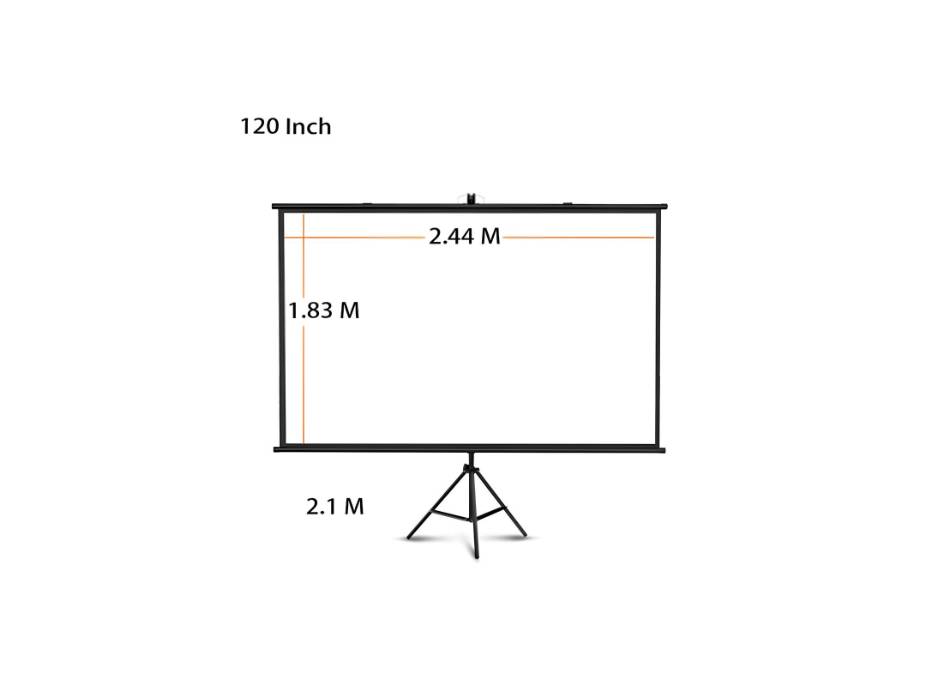 CRONY 120 inch projector screen with stand, HD, Portable