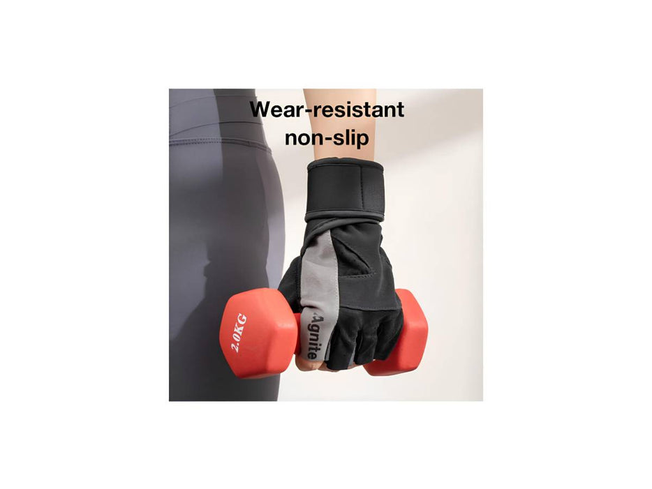 Agnite ER351 Fitness Gloves (M Size, Palm Circumference: 18-20cm, Grey) – Durable Grip & Comfort for Every Workout