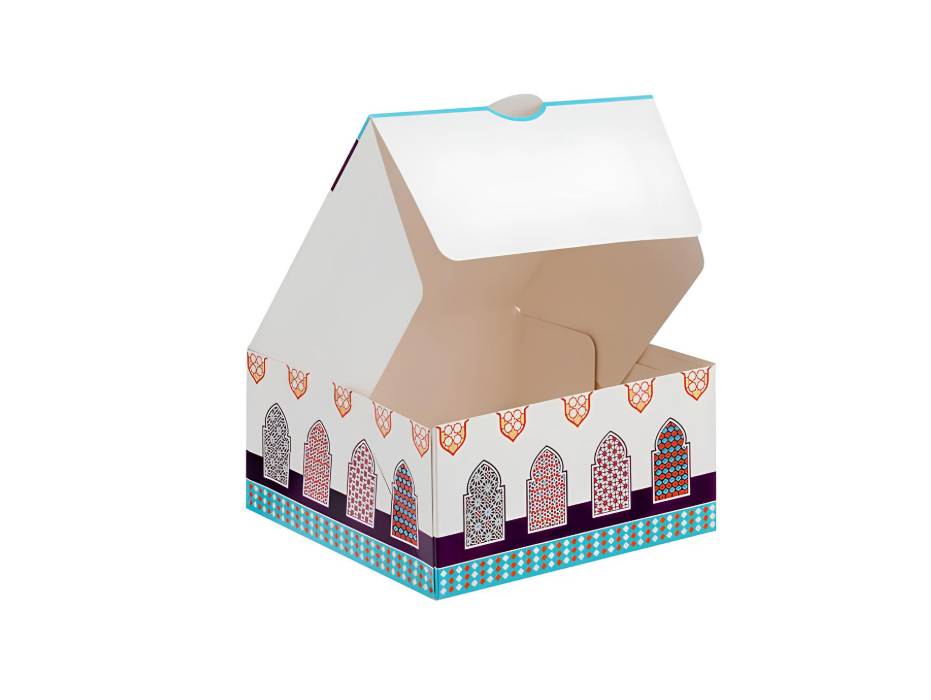 Ramadan Theme Printed Snack Box, 20 x 20cm, 100 pcs