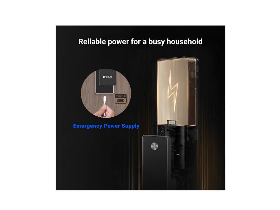 EZVIZ Smart Lock DL50FVS, 7-in-1 Smart Door Lock, 3D Face Recognition Door Lock, Built-in 8GB storage, Night Vision, Active Intercom, App Control