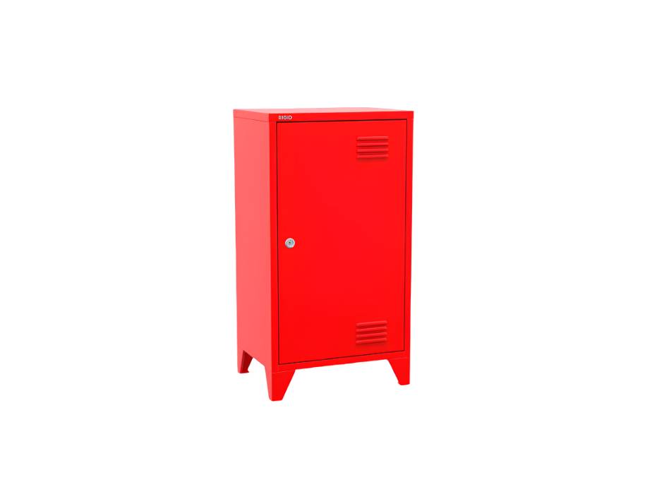 RIGID Mini Steel Locker with Lock and Key | Lockable Metal Storage File Cabinet for Home, School, Gym, Office, Garage | Durable Compact Organizer, Red (30D x 40W x 68H CM)