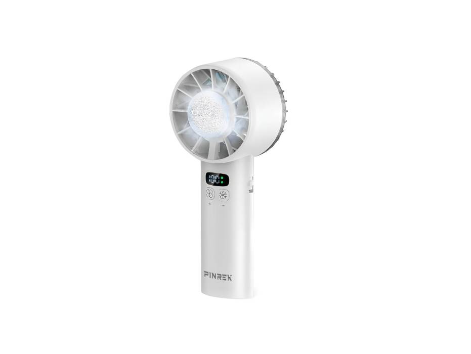 Handheld Fan with Cold Compress Function, Mini Desk Fan, Rechargeable Fan with 5200mAh Battery, LED Digital Display