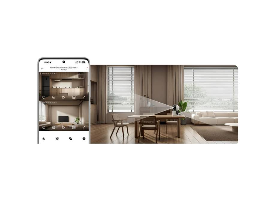 Xiaomi Smart Camera C300 Dual 3MP Security Camera, AI Detection, with 6mm Telephoto & 2.8mm Wide Angle Camera