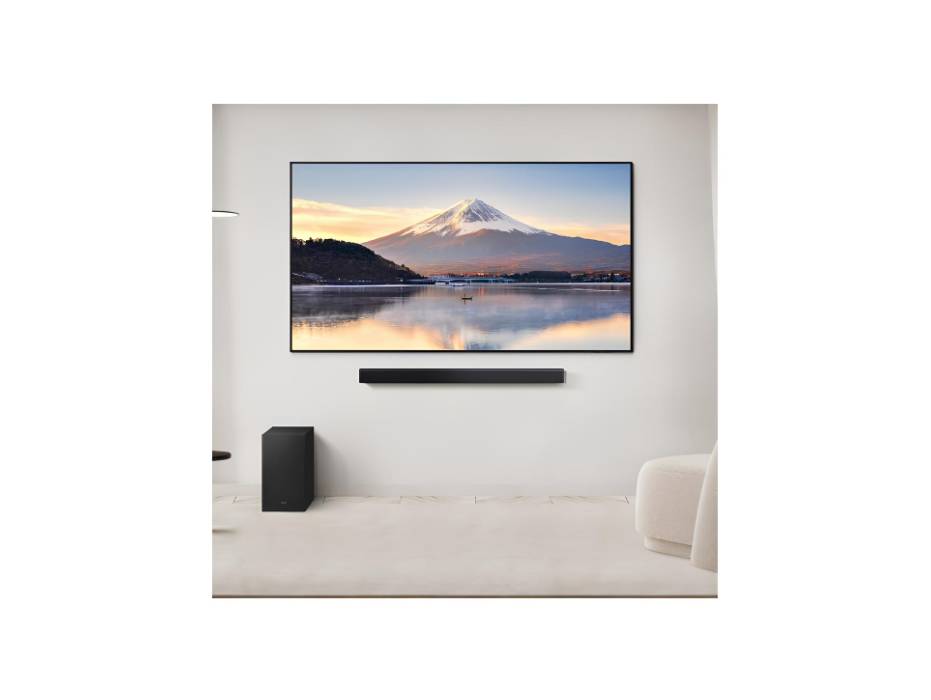 Samsung B-series Soundbar, B450F, 2.1 ch, Subwoofer, 2.1ch Sound, Dolby Audio/DTS Virtual:X, Bass Boost, Adaptive Sound, HW-B450F/ZN