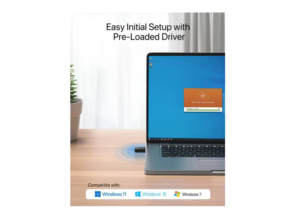 BrosTrend AX900 USB WiFi Adapter, Mini WiFi 6 Adapter for Windows 11/10/7, Dual Band 5GHz 600Mbps + 2.4GHz 286Mbps