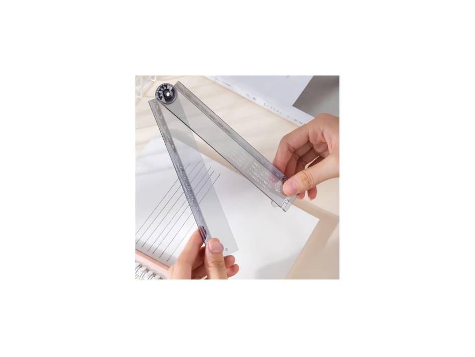 Deli EG01102 Folding Ruler – 15cm (Folded) / 30cm (Opened) – Transparent Black
