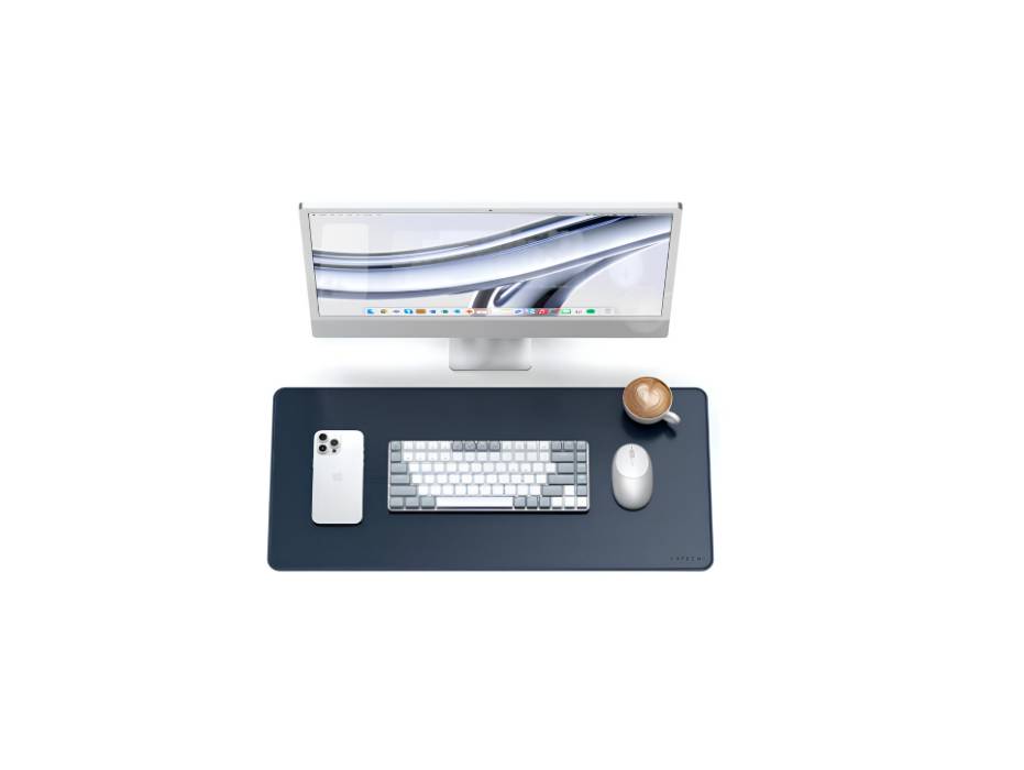 Satechi Vegan Leather Desk Mat, for Office and Home, (68 cm x 31.5 cm) Blue