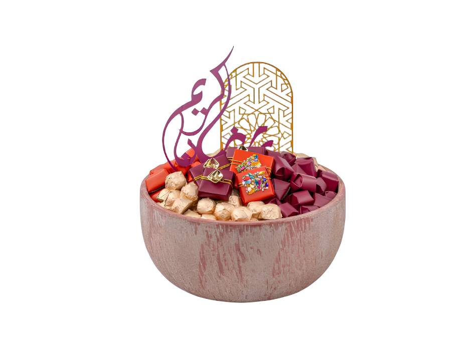 Patchi Ramadan-themed box Collection - 525 g - 28.5 cm x 28.5 cm x 13 cm, Porcelain Bowl - Blush Pink