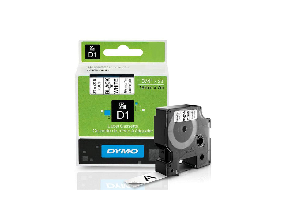 Dymo 45803, D1 Tape,19mm x 7m, Black on White - Altimus