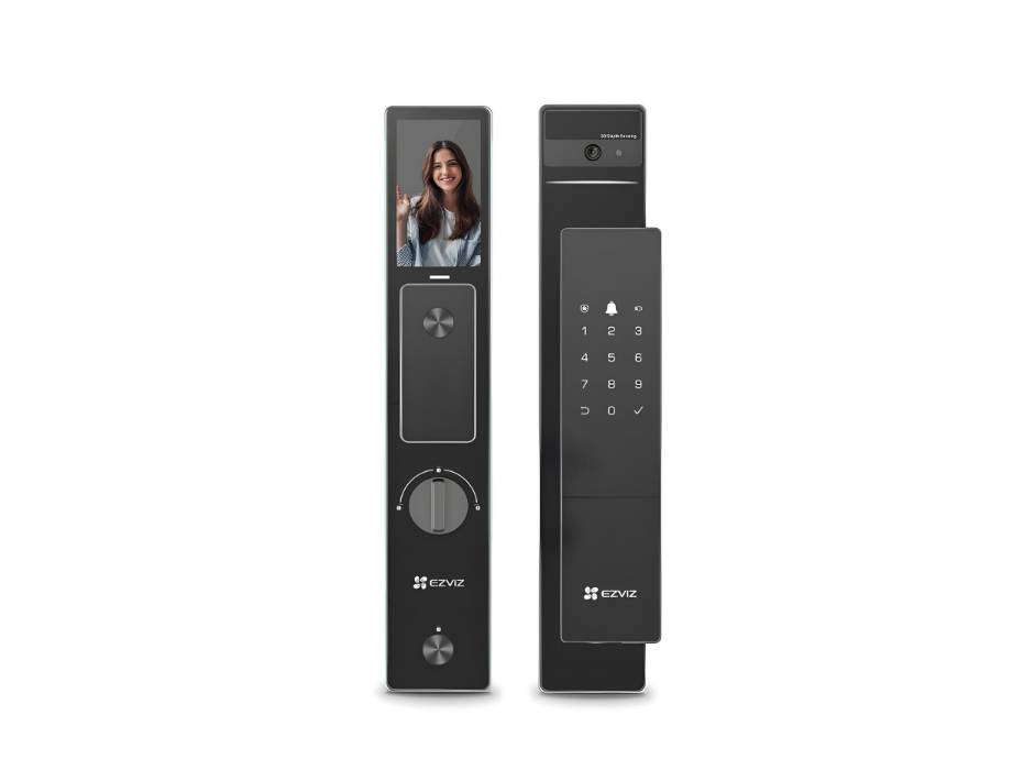 EZVIZ Smart Lock DL50FVS, 7-in-1 Smart Door Lock, 3D Face Recognition Door Lock, Built-in 8GB storage, Night Vision, Active Intercom, App Control