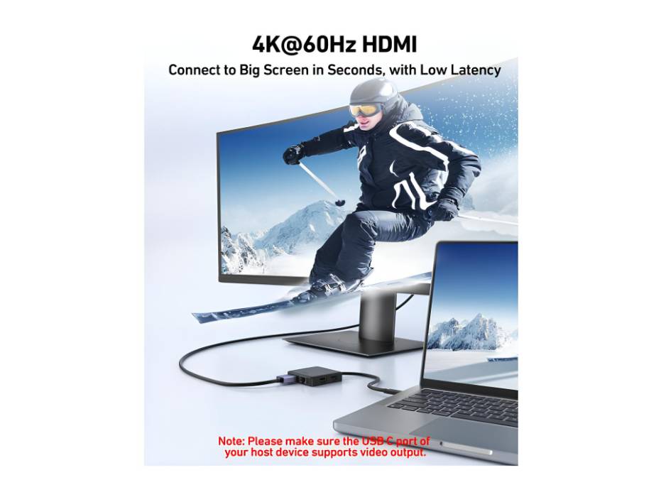 BENFEI USB C HUB 6in1 with HDMI(4K@60Hz), 100Mbps Ethernet, 100W Power Delivery, 1*USB 3.2 10Gbps and 2*USB 2.0