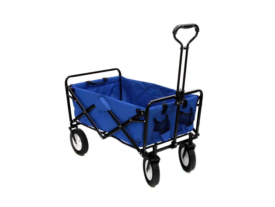 CRONY TC3015 Folding Cart Heavy Duty, Folding Wagon Utility Shopping Outdoor Cart, 80kg Capacity | Blue
