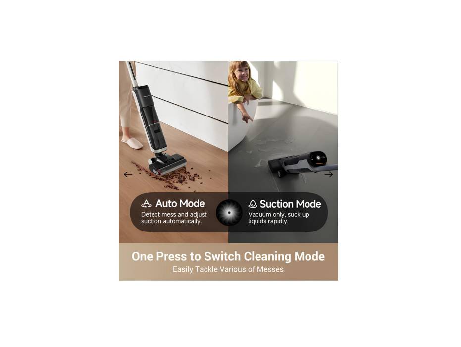 Dreame H14 Wet-Dry Vacuum Cleaner, Brush Washing & Hot Air Drying at 60°C in 5 mins, 180° Lie-Flat Reach, Self-Cleaning with Dual Rotations, 18kPa Suction Power