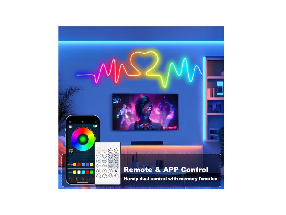 Cozylady USB RGB-IC Neon Rope Lights 3m, Waterproof 10ft LED Neon Lights Control with App/Remote, Music Sync Flexible Rope Lights Multiple Modes