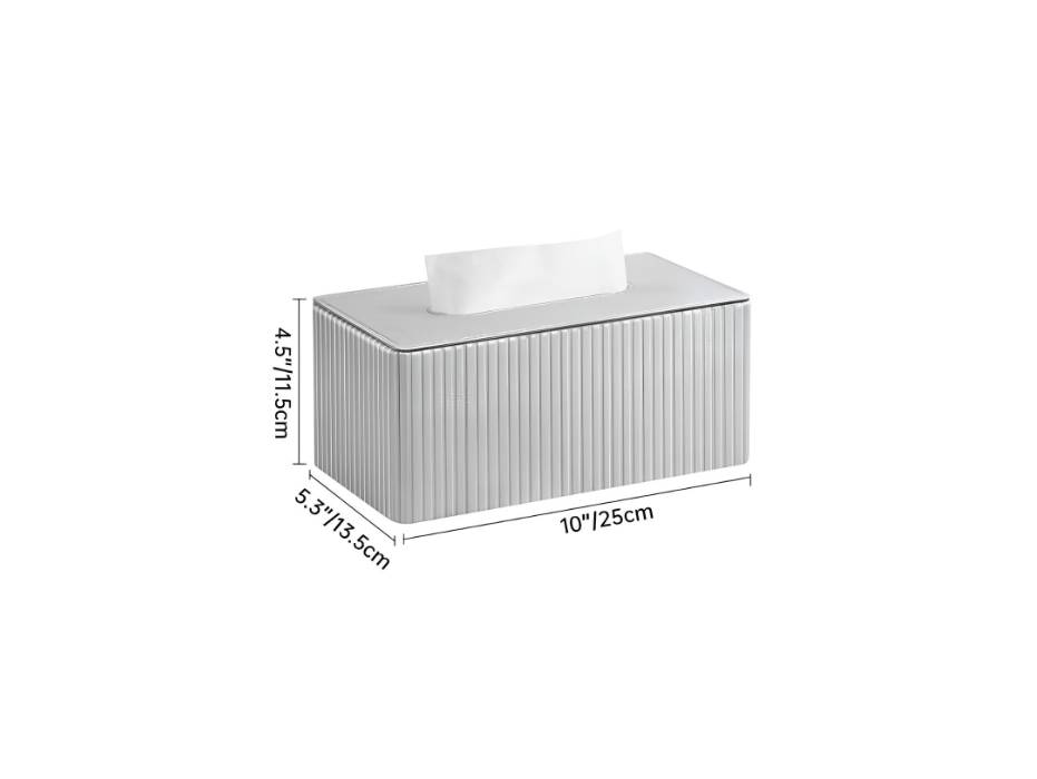 Rectangle PU Leather Tissue Box Cover with Magnetic Base, 25.4L x 14W x 11.4H cm, Grey