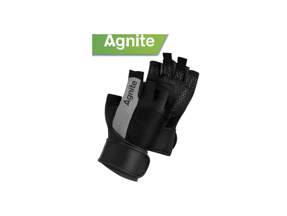 Agnite ER353 Fitness Gloves (XL Size, Palm Circumference: 21.5-22cm, Grey) – Enhanced Grip & Comfort for Intense Workouts