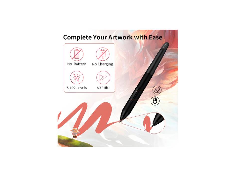 XP-pen Artist 24 23.8 Inch Drawing Display Graphic Monitor 2K QHD 127% s RGB with Full Lamination Battery-Free Pen