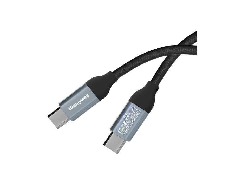 Honeywell Type C to Type C USB 3.1 Cable, 1.2M, Max Output 5A 100W, QC 3.0, Fast Charge, Compatible with Apple Devices, Smartphones, Laptops, Power Banks, Tablets, Headphones, Speakers, Black