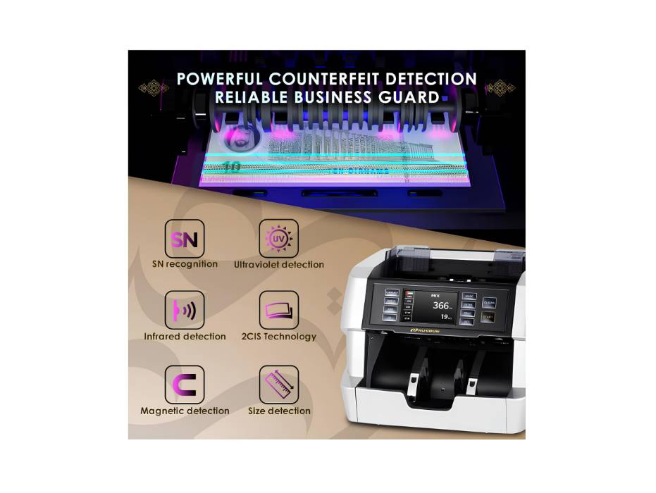 NUCOUN VC-7 Silver Bank Grade Money Counter Machine, Mix Value