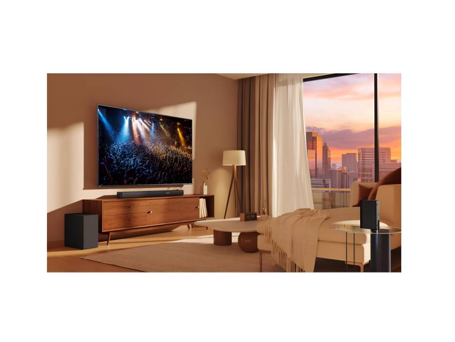 Hisense Soundbar HS5100-8-speaker surround sound system, 540W Total Output Power, 6.5”Wireless subwoofer, Rear surround speakers, Dolby Digital Plus and DTS Virtual:X