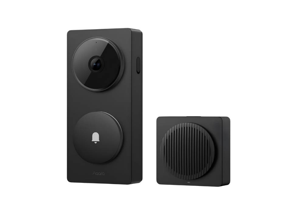 Aqara Smart Video Doorbell G410, Smart Home Hub, Battery/Wired Power, Black