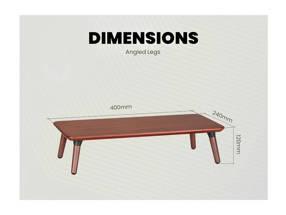 Navodesk Premium Walnut Monitor Riser, Minimalistic Wooden Monitor Stand for Laptop, iMac & PC (Medium), 400 x 240 mm