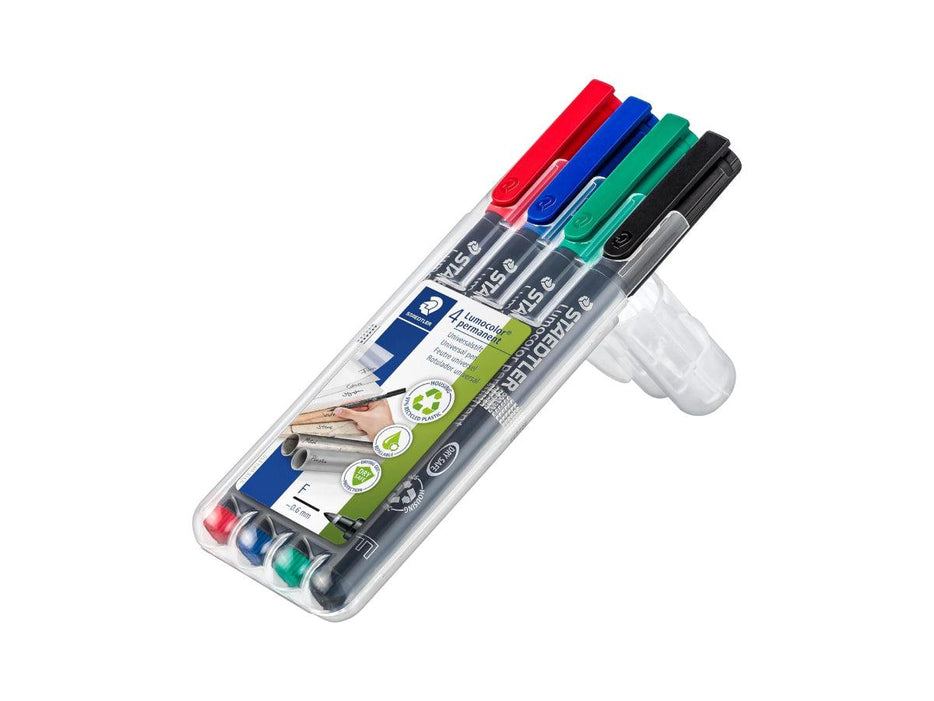 Staedtler 318 Lumocolor Permanent Pen, Assorted (Pack of 4) - Altimus