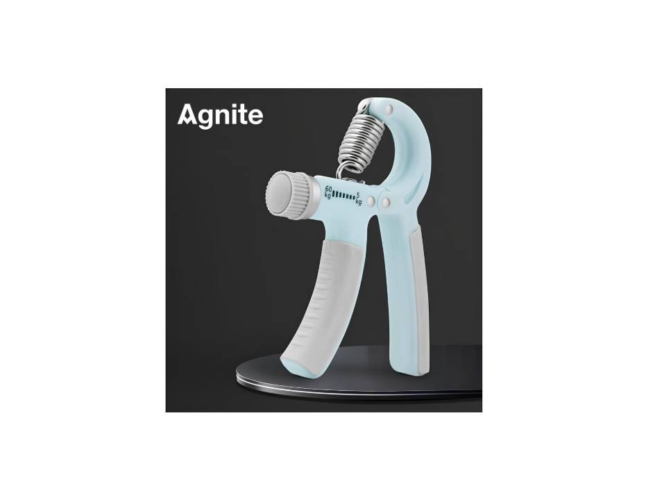 Agnite ER021-BK Adjustable Hand Gripper – 5-60kg Resistance for Hand Strength, Forearm Training, and Grip Improvement (Green)