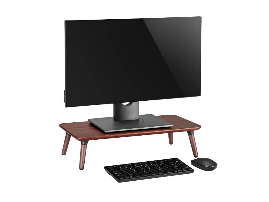Navodesk Premium Walnut Monitor Riser, Minimalistic Wooden Monitor Stand for Laptop, iMac & PC (Medium), 400 x 240 mm