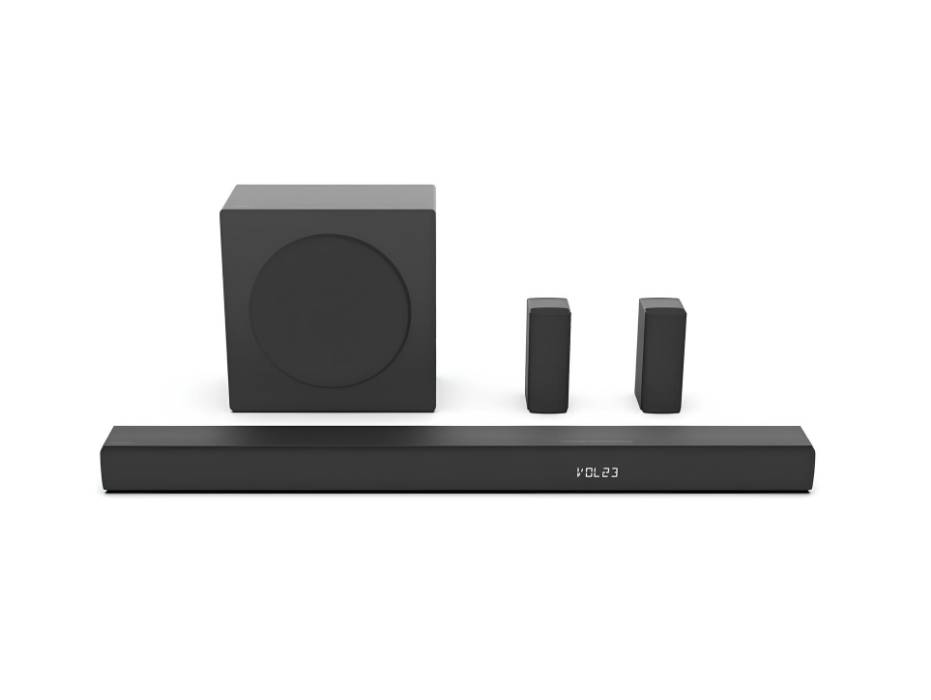 Hisense Soundbar HS5100-8-speaker surround sound system, 540W Total Output Power, 6.5”Wireless subwoofer, Rear surround speakers, Dolby Digital Plus and DTS Virtual:X