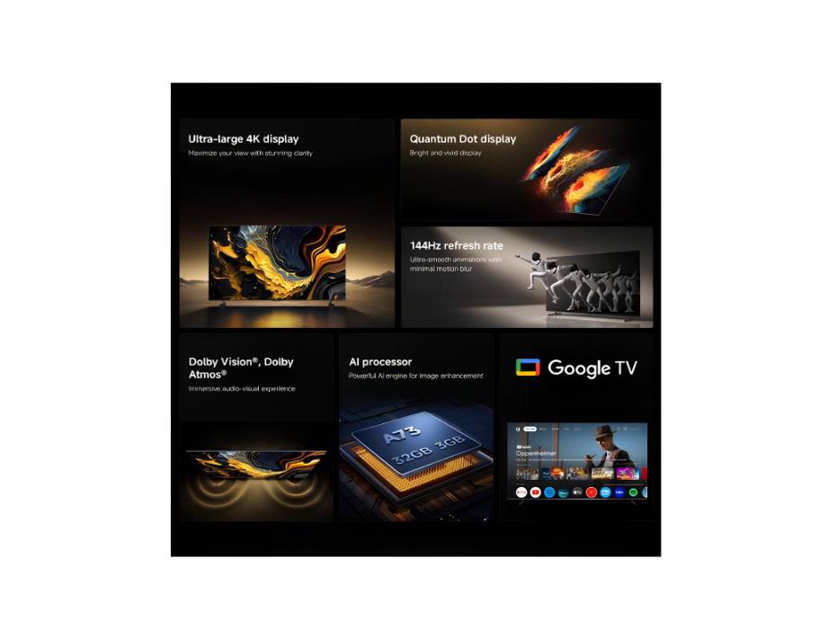 Xiaomi TV MAX 100" 2025, 4K 144Hz Display, Quantum Dot Display, Google TV, Smart Television