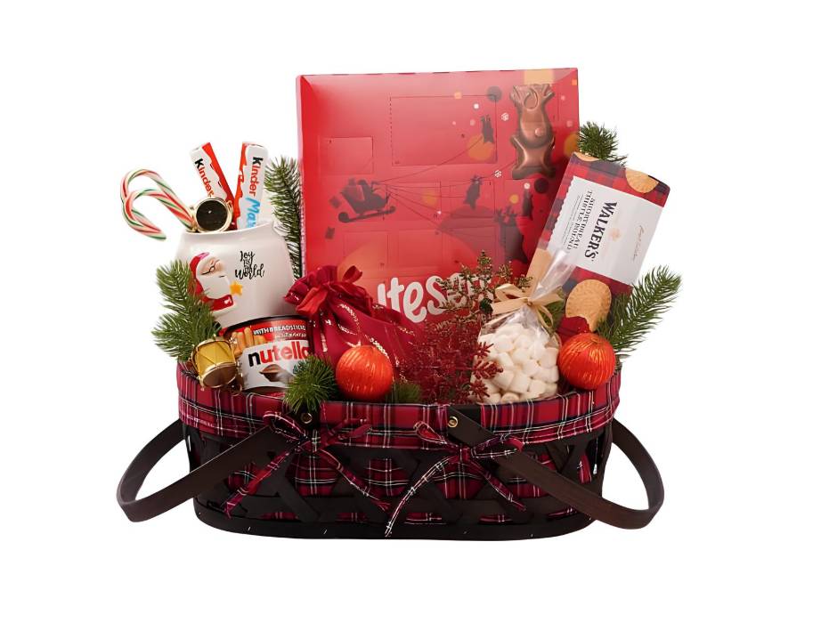 Red Plaid Christmas Magic Hamper
