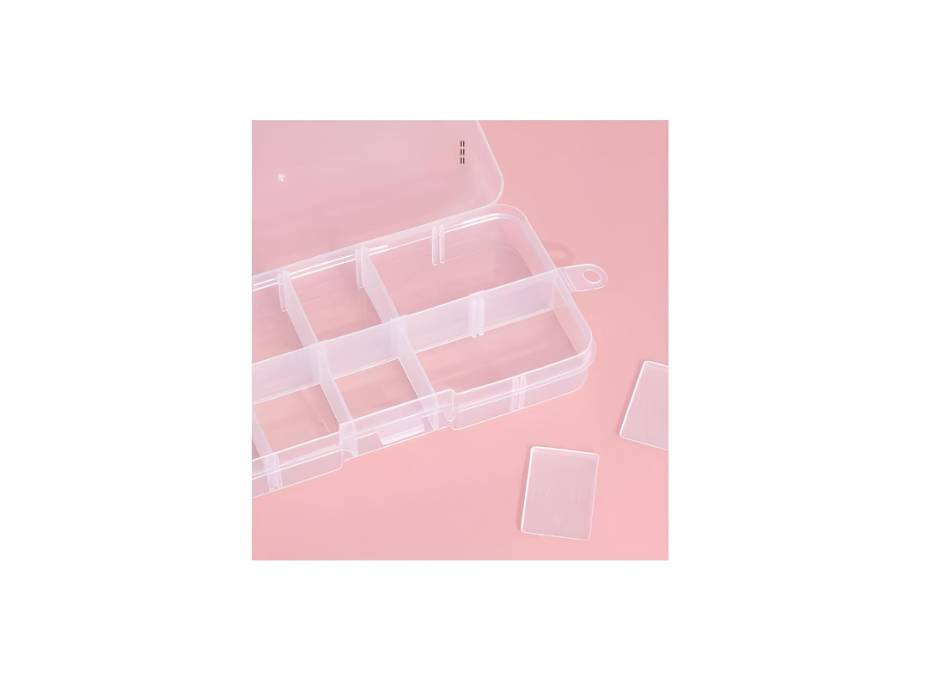 Clear Plastic Organizer Box, 10 Grids - Pack of 2