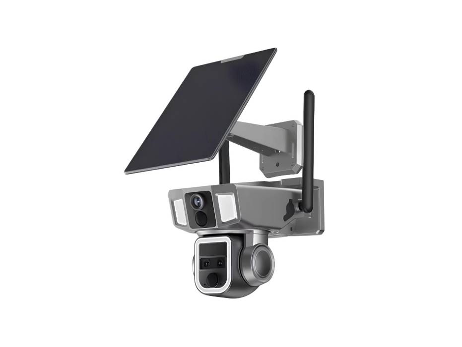 CRONY Y7A 4G-WiFi-4K-8MP(10X) Solar Triple-lens Linkage Camera CCTV 9W Solar Panel