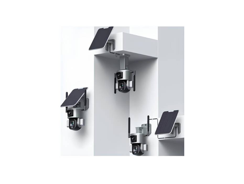 CRONY D5 4G-4K-8MP Solar Dual Linkage Battery, PTZ Camera 8MP Wireless CCTV Camera Outdoor IP66 Waterproof Solar Dual Camera