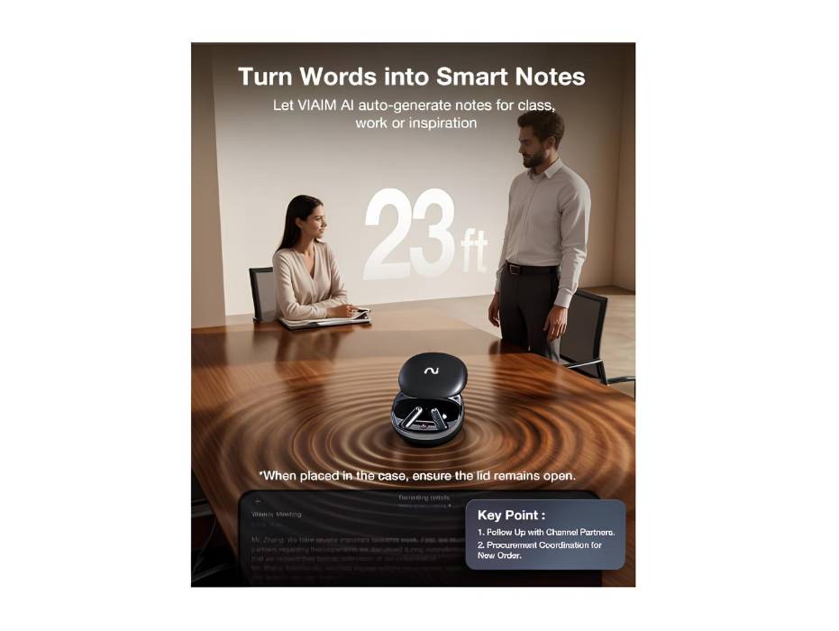 RecDot AI Earbuds - AI Meeting Assistant with Real-Time Transcription & Translation (16 Languages), FlashRecord, 48dB ANC, To-Do Lists & Summaries - Black