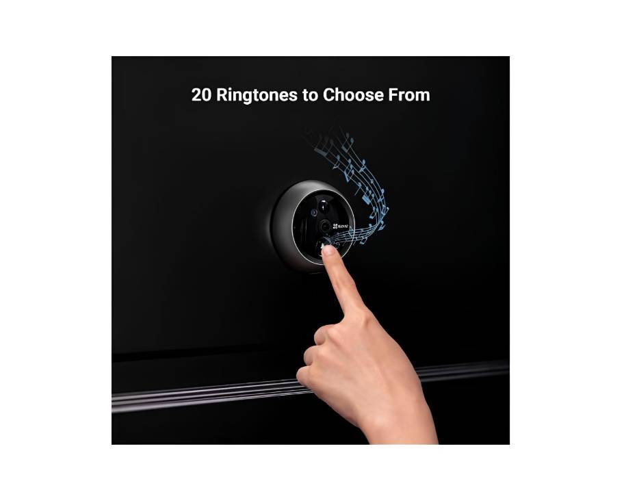 EZVIZ DP2C 1080p Video Door Viewer Peephole Camera with Color Screen, Built in Chime, Rechargeable Battery, APP Viewing, Two Way Audio, PIR Motion Detection