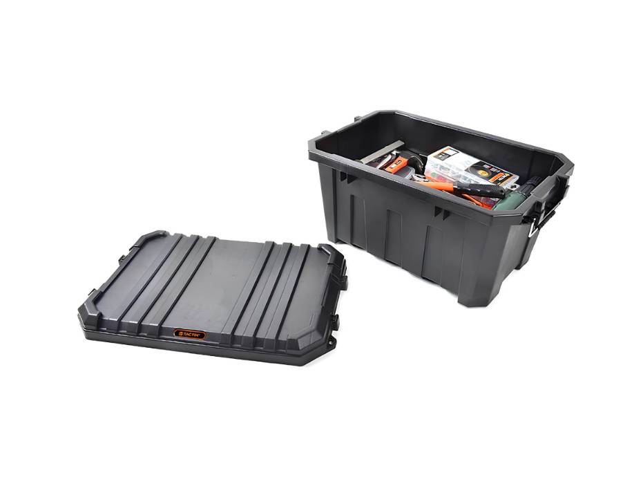 Tactix Heavy Duty Storage Box, 45 Liter Capacity, Black