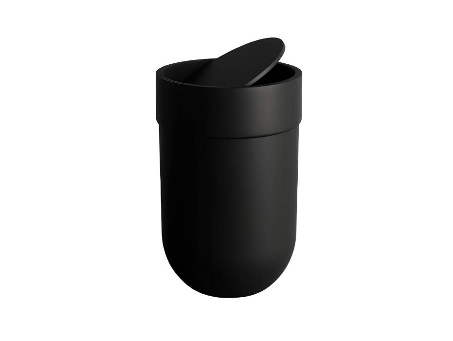 Umbra Touch Molded Bathroom Tumbler Waste Bin, 6 Liters, Black