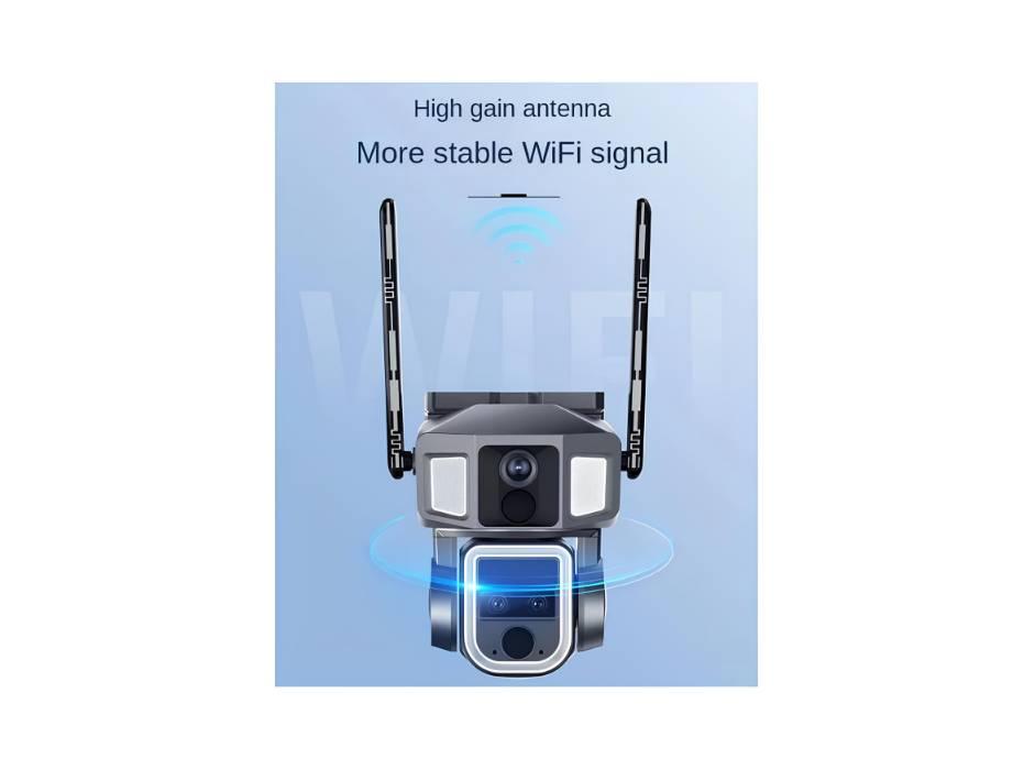 CRONY Y7A 4G-WiFi-4K-8MP(10X) Solar Triple-lens Linkage Camera CCTV 9W Solar Panel