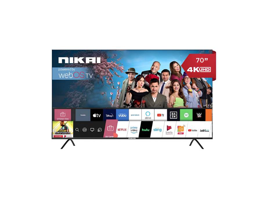 Nikai 70 Inch UHD LED WebOS Smart Tv Platinum Series, Magic Remote, Cinema Screen Design 4K Ultra HDR, Dolby Audio, Smart Voice Control - – NIK70MEU4STN1