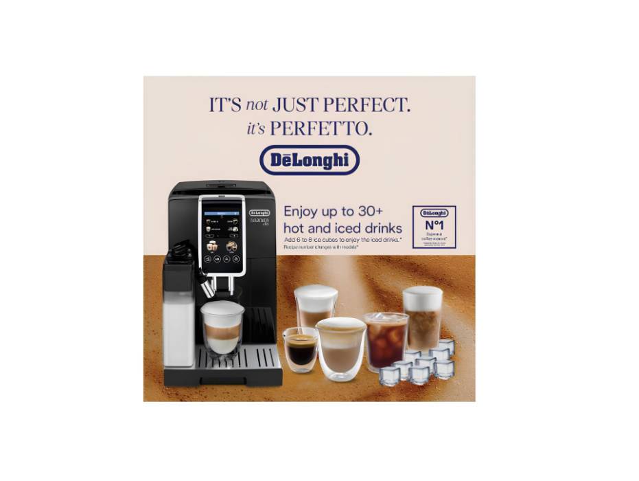 De'Longhi Coffee Machine DINAMICA PLUS Fully Automatic Espresso Machine with 30+ Hot & Iced Beverages - ECAM382.70.B