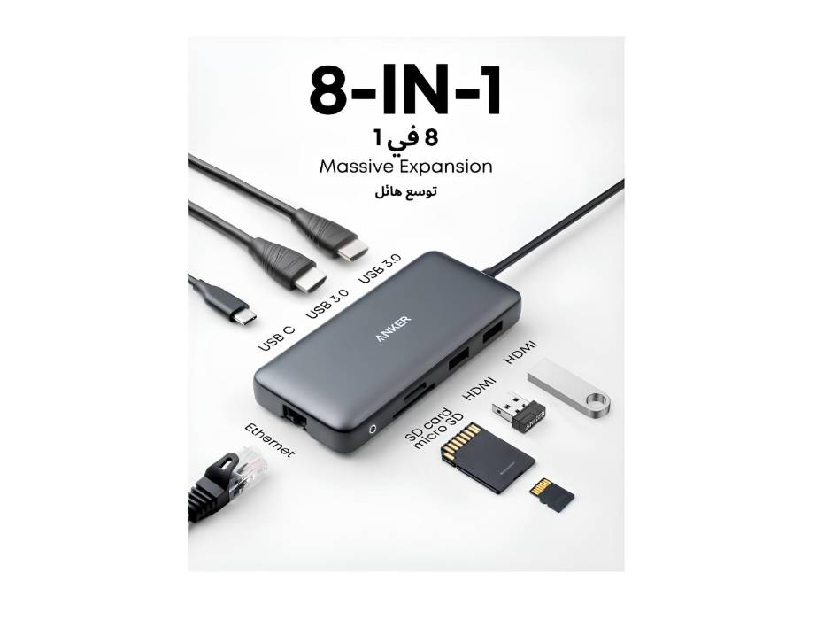 Anker 8-in-1 USB C Hub, Docking Station for Dual Monitor with 85W Power Delivery