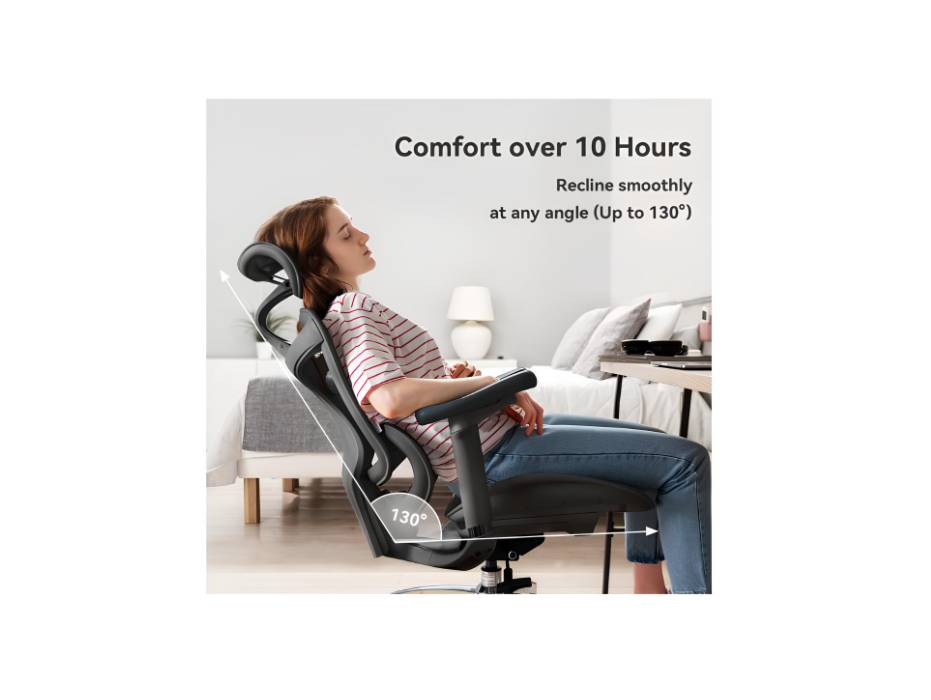 Doro C300L Gaming Ergonomic Office Chair with Ultra Soft 3D Armrests, Dynamic Lumbar Support for Home Office Chair, Adjustable Backrest Desk Chair, Swivel Big and Tall Office Chair (Black)