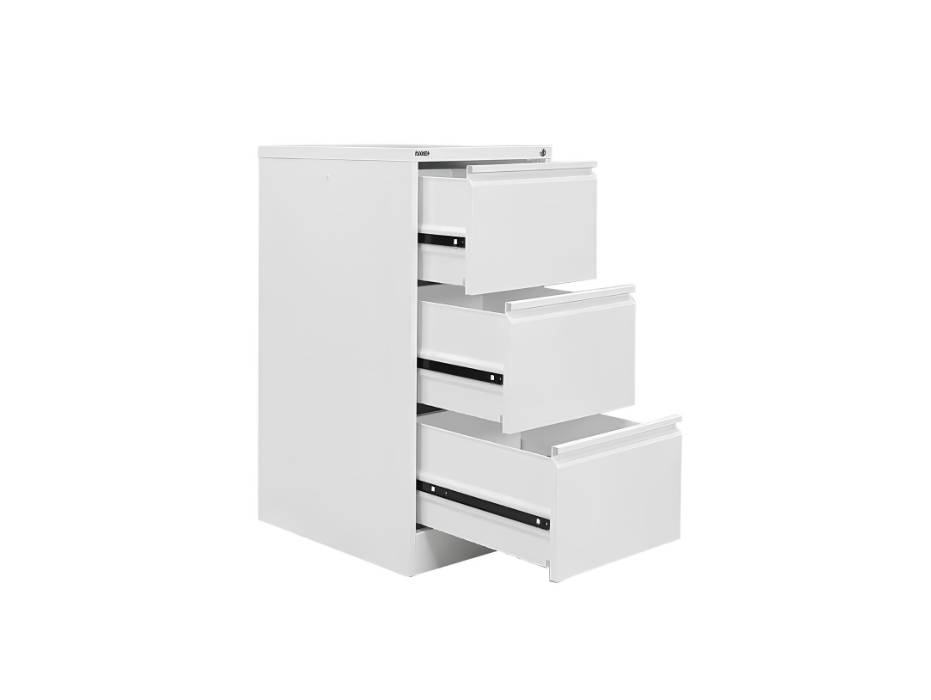 RIGID Steel Vertical Filing Cabinet Large Storage steel Cabinet, Metal Portable Cabinet with 3 Drawers for Legal, White