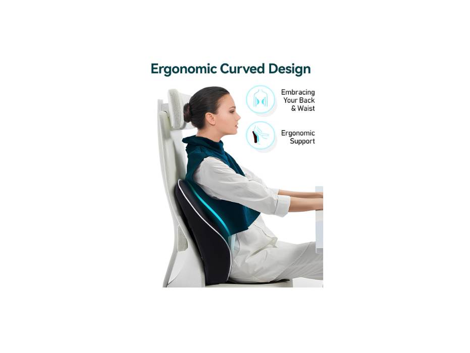 Ergonomic Lumbar Support Cushion, Memory Foam Back Support