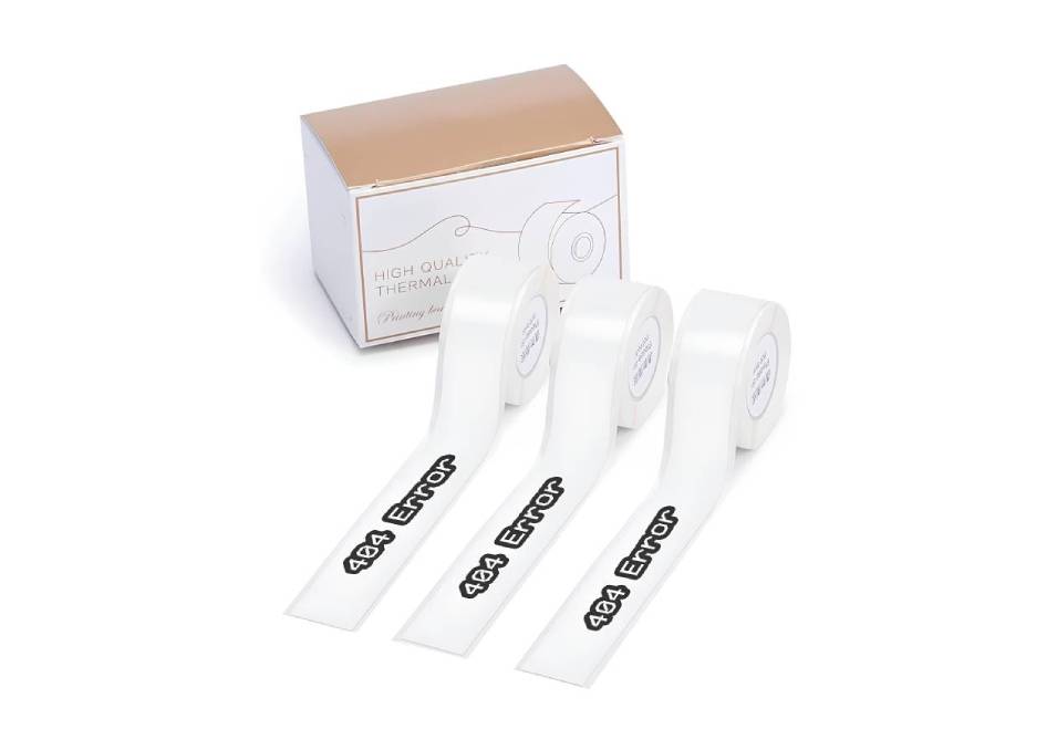 Phomemo White Adhesive Continuous Thermal Label For Phomemo D50, 20mm x 6m, 3 Rolls